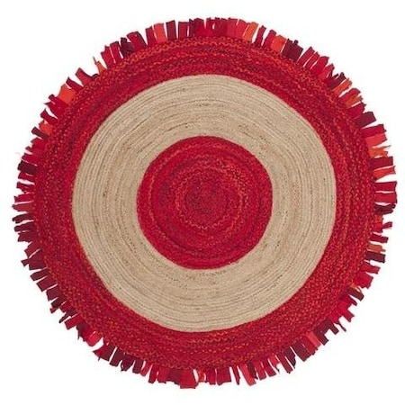 Safavieh Cape Cod Coastal Round Hand Woven RugsRed & Natural 6 x 6 ft. CAP701Q-6R